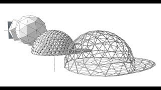 Creating various types of geodesic domes using Sketchup [upl. by Aihsatal]