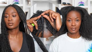 Individual Crochet Box Braids On Loose Natural hair  Y Wigs [upl. by Relyat]