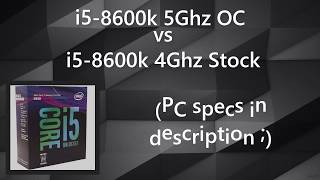 Intel i58600k 4Ghz STOCK vs 5Ghz OC CINEBENCH TEST [upl. by Gnud]