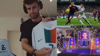 Gerard Piqué tirou a carta do Cristiano Ronaldo no FIFA 22 Ultimate Team e essa foi sua reação [upl. by Noonan]