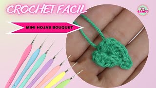 Como hacer MINI HOJAS de CROCHET para bouquet [upl. by Elsinore202]