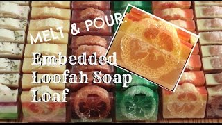 Embedded Loofah Soap Loaf  Melt amp Pour  SARAHS SOAPS [upl. by Cost606]