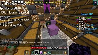 Donut SMP Live Rating basestpahere to 9988k Minecraft [upl. by Ware936]