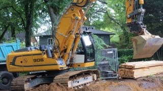 LIEBHERR BAGGER R906 AUF BAUSTELLE HEBT BAUGRUBE AUS DREAM MACHINES [upl. by Reham613]