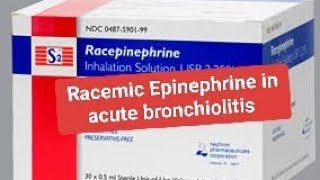 Adrenaline nebuliser in acute bronchiolitis [upl. by Madison]