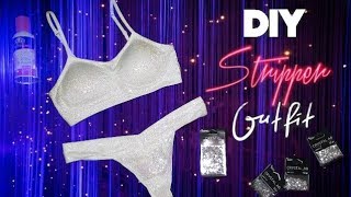 DIY SPARKLY IRIDESCENT STRIPPER OUTFIT ♡ [upl. by Parthinia]