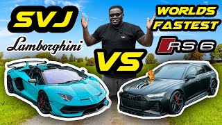 WORLDS FASTEST AUDI RS6 C8 VS LAMBORGHINI SVJ [upl. by Koball]