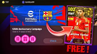 Finally eFootball™ 2025 Barcelona Anniversary Campaign Rewards  Free Coins Clubs Pack amp Objective [upl. by Liatnahs486]