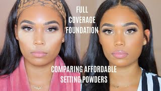 AFFORDABLE SETTING POWDERS W NO FLASH BACK  FULL COVERAGE FOUNDATION ROUTINE  Briana Monique’ [upl. by Yttap]