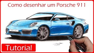 COMO DESENHAR CARROS Porsche 911 [upl. by Jacquette]