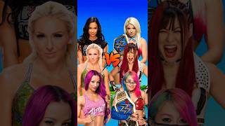 AJ Lee Charlotte Flair Sasha Banks vs Alexa Bliss Iyo Sky Asuka 😈 wwe comparison [upl. by Unam]