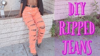 DIY Ripped Jeans l Begginer Friendly Tutorial l [upl. by Conway201]