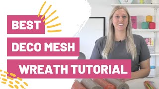 Hands Down Best Deco Mesh Wreath Tutorial For Beginners [upl. by Noved]