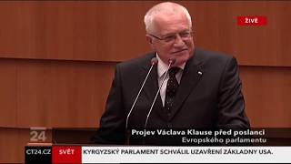 Projev prezidenta ČR Václava Klause v Evropském parlamentu 19 2 2009 [upl. by Rentschler]