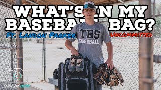 Whats In My Baseball Bag Ft Landon Parker A Class 2024 UNCOMMITTED Catcher [upl. by Nipsirc]