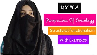 Perspective  Sociological Perspective  Structural Functionalism  Examples  Urdu Hindi Lectures [upl. by Nnaeirb]