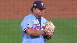 The LEGEND Willians Astudillo comes in to pitch fires 46 mph fastball 🤣 [upl. by Kriste]