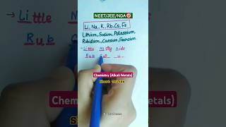 Alkali Metals chemistry neetchemistry neet2025 neet jee shorts shorttrick tricks trending [upl. by Raffarty387]