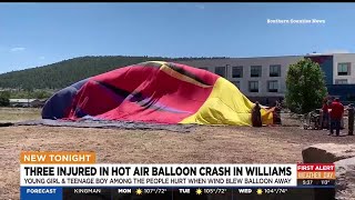 Three injured in hot air balloon crash in Williams [upl. by Naman]