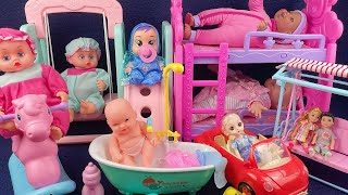 9 Minutes Satisfying with Unboxing Cute Doll Swing ToysBaby Stroller Playset Toys  ASMR [upl. by Ariait]