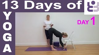 Day 1  13 Days of Yoga Iyengar Yoga for Beginners [upl. by Aissak94]