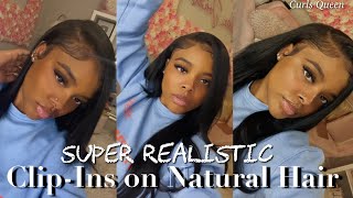 ClipIn Extensions ON NATURAL HAIR  CurlsQueen 🤍 [upl. by Aryajay465]