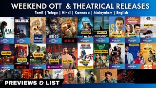 Weekend OTT amp Theatrical Releases List In Tamil Telugu Malayalam Kannada Hindi English  Previews [upl. by Ahsinauq96]