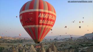 Skilled Pilot of Hot Air Balloon is passing between rocks in Cappadocia [upl. by Cavallaro]