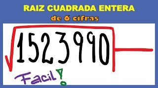 Raiz cuadrada de un numero de siete cifras 1523990  Aritmetica Videos de Matematicas [upl. by Eanahs]