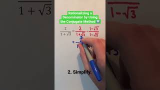 Rationalizing a Denominator by Using the Conjugate Method Shorts algebra math maths mathematics [upl. by Nnaegroeg]