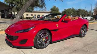 2020 Ferrari Portofino in Rosso Corsa powered by a twin turbo 39L V8 located in Austin Texas [upl. by Yrrap]