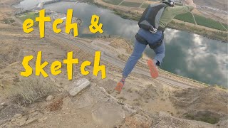 4K Etch amp Sketch base jump [upl. by Ebeohp792]