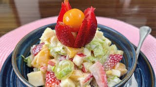 Cómo hacer la inigualable Ensalada NAVIDEÑA  🍓🍒🍍🍑 Clau y Canela [upl. by Accebar]