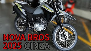 LANÇAMENTO DA NOVA NXR BROS 160 CINZA 2025 l Confira em detalhes as principais novidades [upl. by Hiller641]