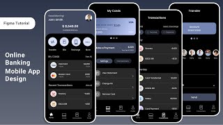 Online Banking Mobile App Design in Figma  Figma Tutorial [upl. by Nnahteb]
