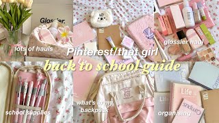 Pinterest school girl prep 🎀🎧 what’s in my backpack notion setup school supplies  that girl [upl. by Sugirdor956]