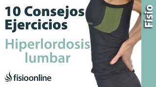 10 consejos y ejercicios para la lordosis lumbar baja [upl. by Garvy]