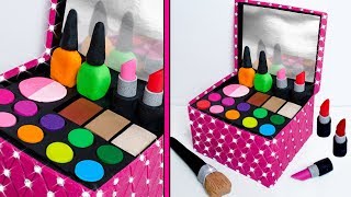 Play Doh MAKE UP Cosmetics Box Making DIY [upl. by Ellecrag862]