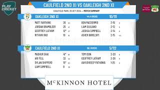 Caulfield 2nd XI v Oakleigh 2nd XI [upl. by Lissa]