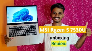 MSI Modern 14 Ryzen5 7000 Laptop unboxing video  under 39999 Laptop [upl. by Pavla]