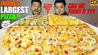 CAN WE FINISH INDIAS LARGEST PIZZA  24inch Monster Pizza From La Pinoz Mukbang with Elder Brother [upl. by Novled841]