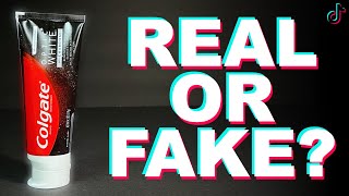 Testing VIRAL TikTok Striped Toothpaste  Real or Fake [upl. by Anet]