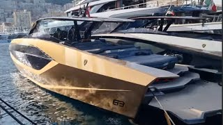 2000 HP Lamborghini boat Tecnomar for Lamborghini quotMY LY63 Top Speed 63 knots [upl. by Ybok411]