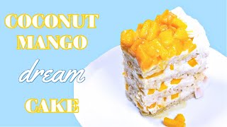 Vegan Mango Coconut Cream Cake [upl. by Soutor]