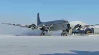 Everts Air Fuel DC6 arriving at Umiat Alaska [upl. by Solracsiul]