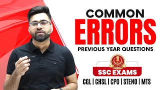 ✍️ Previous Year Common Errors for SSC Exams  English For SSC CGL CHSL CPO MTS  Tarun Grover [upl. by Nylirret761]