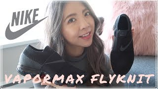 UNBOXING NIKE AIR VAPORMAX FLYKNIT MOC TRIPLE BLACKANTHRACITE [upl. by Arhat447]