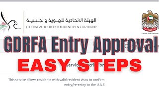 How to apply Entry permission GDRFA to UAE Dubai  How to Get GDRFA Approval For Dubai Visa [upl. by Gabe]