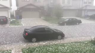 CRAZY GOLFBALL SIZED HAIL STORM IN CALGARY [upl. by Danielle]