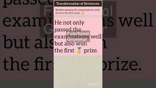 Transformation of Sentences Functional Grammar Not onlybut also Besides Englishgrammar [upl. by Yecnay]